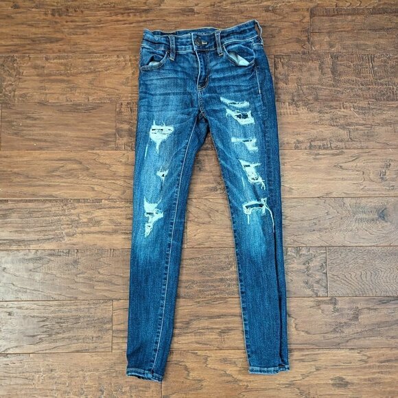 American Eagle Next Level Curvy Patched High-Waisted Jegging 00 - Picture 2 of 7